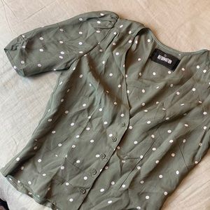 Reformation polka dot top